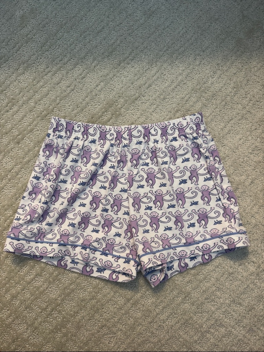 Roller Rabbit Purple Monkey Pajama Shorts